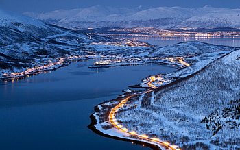 Norway winter night, Troms beauty, Captivating auroras, Snowy wonderland HD wallpaper