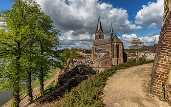 Kessel, church, catholic cathedral, Kessel cityscape, Netherlands HD wallpaper