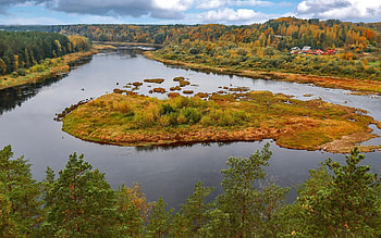 River Daugava, Latvia, autumn, Latvia, river, Daugava HD wallpaper