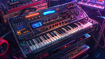 Retro Synth Keyboard, keyboard, retro HD wallpaper