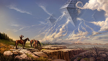 Native American, Sci Fi, Spaceship, Horse HD wallpaper