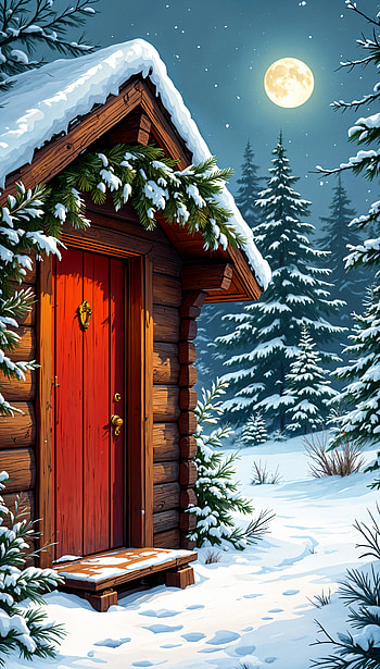 Winter Cabin Glow: Cozy Snowy , cabin, snow, winter HD phone wallpaper