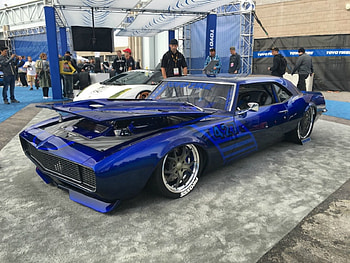 Blue Sectioned Lowness / Sema 2015, Camaro, Classic, Blue, GM HD wallpaper