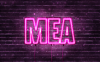 Mea, , with names, female names, Mea name, purple neon lights, Mea Birtay, Happy Birtay Mea, popular italian female names, with Mea name HD wallpaper