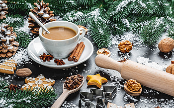 Christmas Coffee, coffee, holiday, drink, christmas HD wallpaper
