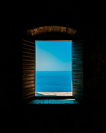 Sky, Sea, Building, Horizon, Miscellanea, Miscellaneous, Window HD phone wallpaper