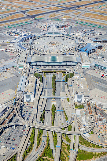 San Francisco International Airport, Entrance, Aerial fine art HD phone wallpaper