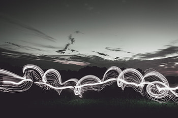 Nature, Sunset, Night, Field, Light Art, Excerpt HD wallpaper