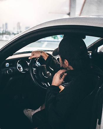 Dark, Car, Minimalism, Machine, Human, Person, Steering Wheel, Rudder, Salon HD phone wallpaper