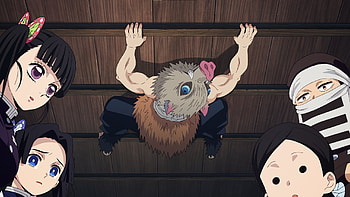 of Inosuke and Kanao from Demon Slayer: Kimetsu no Yaiba, Anime, Demon Slayer: Kimetsu no Yaiba, Inosuke Hashibira, Kanao Tsuyuri HD wallpaper