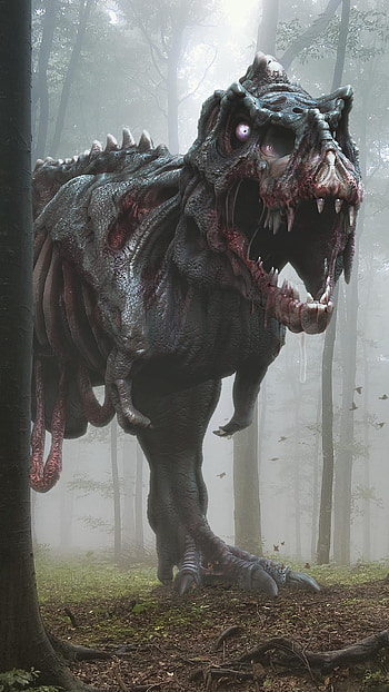 Zombie, Tyrannosaurus Rex HD phone wallpaper