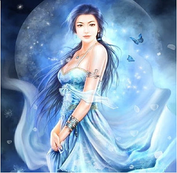 Blue butterfly girl, blue, butterfly girl, blue butterfly HD wallpaper
