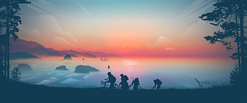 Long Journey, minimalist, minimalism, artist, artwork, digital-art, dribbble HD wallpaper