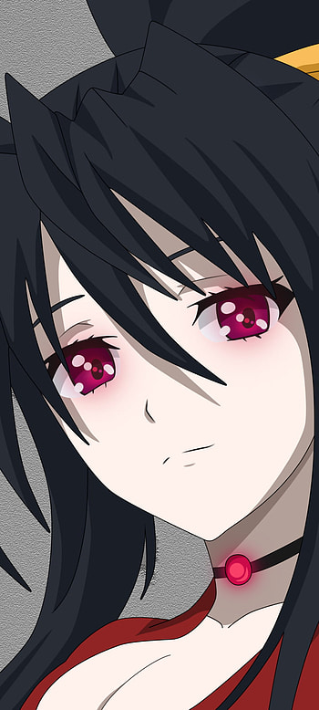 Evil Akeno Himejima, red eyes, Anime, High School DxD HD phone wallpaper