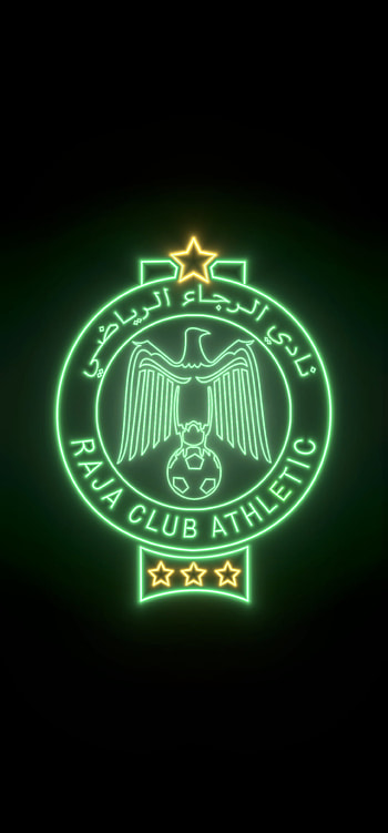 RCA raja club athletic, green, color, neon, , dark, midnigth, , maroc HD phone wallpaper