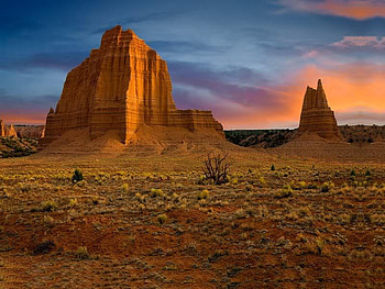 Cathedral Valley, sky, valley, canyon, cathedral HD wallpaper