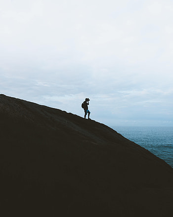 Shore, Bank, Silhouette, Miscellanea, Miscellaneous, Hill, grapher HD phone wallpaper