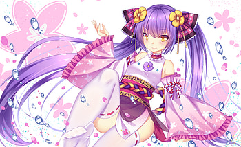 Girl, pink, kimono, anime, akabane, manga HD wallpaper