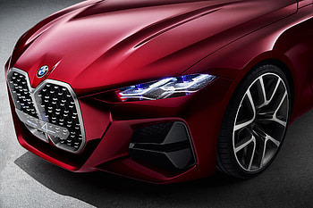 Headlight, hood, BMW Concept 4 HD wallpaper