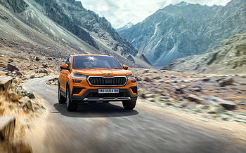 Skoda Kushaq, 2021, front view, compact crossover, Kushaq exterior, new orange Kushaq, Czech cars, Skoda HD wallpaper