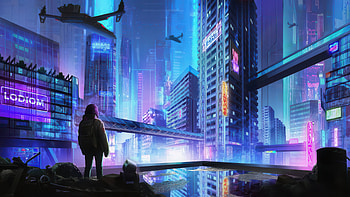 Lost In The Future City, cyberpunk, city, building, artist, artwork, art, digital-art, artstation HD wallpaper