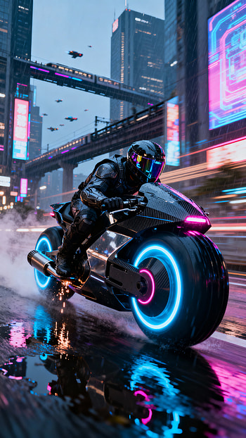 Neon Rush — Cyberbike , motorcycle, cyberpunk HD phone wallpaper