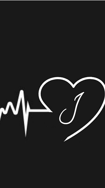 J Name, Heartlines, Black Background HD phone wallpaper
