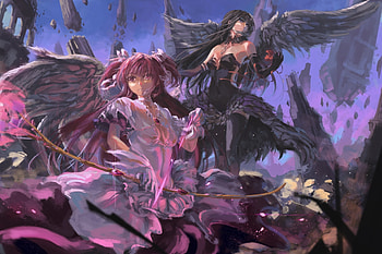 Madoka and Homura, Madoka Magica HD wallpaper