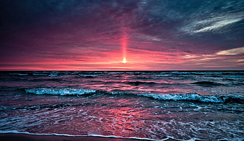 Ocean Sunset, Nature, Sunset, Ocean, Sky HD wallpaper