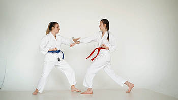 Red belt vs blue belt, Karate HD wallpaper