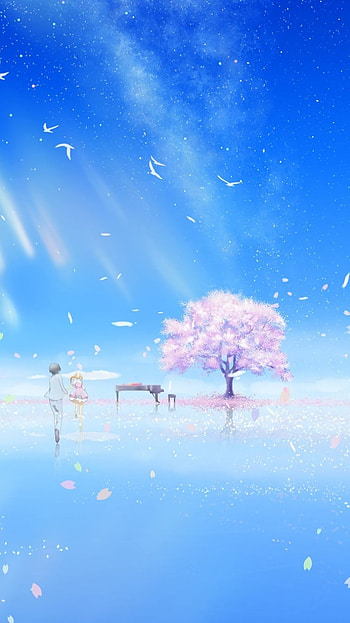 Arima and Kaori, Kaori Miyazono, Kousei Arima, Anime, Your Lie in April HD phone wallpaper