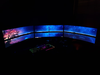 Triple Screen ultrawide? No problem. Finding a for ? Challenge accepted. : ultrawidemasterrace, Dark Triple Monitor HD wallpaper