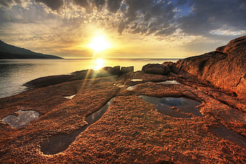 *** SUNSET ***, SUNSET, NATURE, MOUNTAINS, OCEAN HD wallpaper