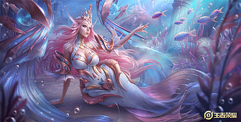 under the sea, seaweed, fish, mermaid, bubbles HD wallpaper