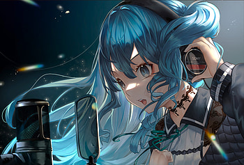 Hoshimachi Suisei, hololive, Hoshimachi Suisei, Anime, Virtual Youtuber HD wallpaper