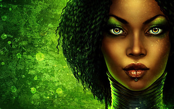 Fantasy, Girl, Face, Lips, Makeup, Piercing HD wallpaper