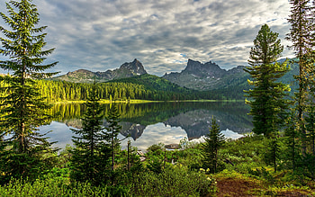Ozero Svetloye (Russian Swan Lake), Ergaki Nature Park, Siberia, Russia, nature, lake HD wallpaper