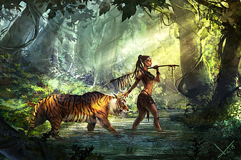 Tiger Guardian , artist, artwork, digital-art, deviantart, tiger HD wallpaper