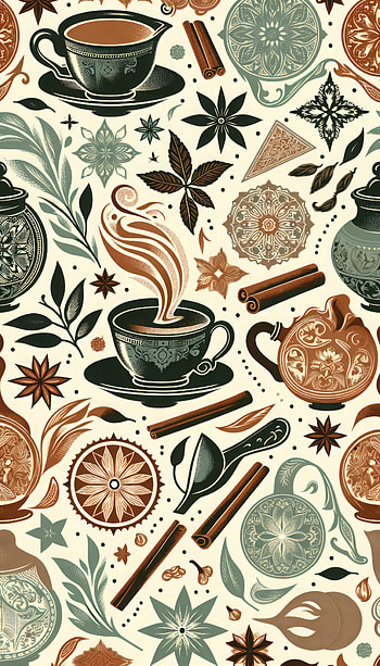 Chai Tea Aromatic, tea, foliage, decorative, illustration HD phone wallpaper