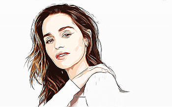Emilia Clarke, , vector art, Emilia Clarke drawing, creative art, Emilia Clarke art, vector drawing, Emilia Clarke portrait HD wallpaper