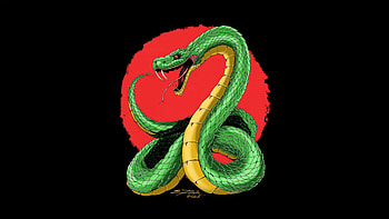 Venomous Green Dragon Snake, green, dragon, snake, black, dark, artist, artwork, art, digital-art HD wallpaper