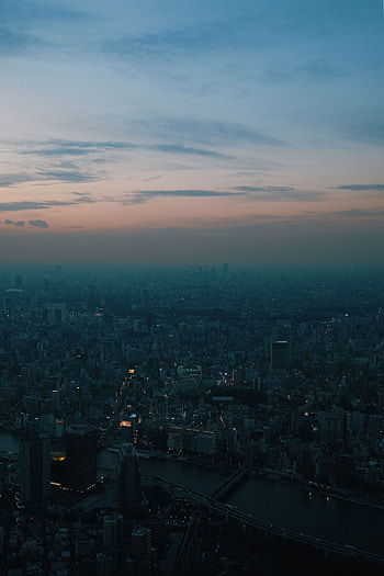 Cities, Dawn, City, View From Above, Megapolis, Megalopolis, Smog HD phone wallpaper