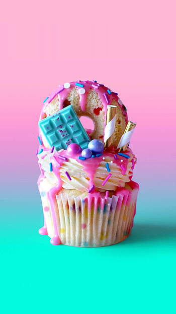 Delicious cupcakes, Dino and Cupcake duo, General services, Colorful HD phone wallpaper