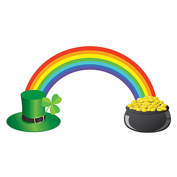 St. Patrick's Day graphy backdrop, Clover leaf, Leprechaun hat, Gold coins HD phone wallpaper