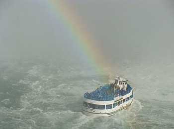 maid of the mist, mist, falls, rainbow, water HD wallpaper