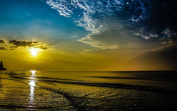 Sunrise Beach, sunrise, beach, nature HD wallpaper