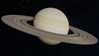 Detailed of Saturn with rings against a starry background, showcasing its celestial beauty. HD wallpaper