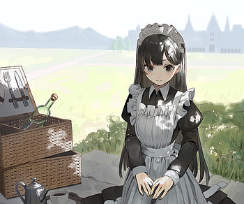 maid, Anime, girl, anime girl HD wallpaper
