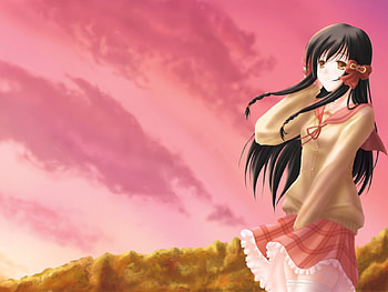 Peacefull Moment, Anime Girl, Anime Sunset, Anime, Minamoto, Chikaru, Chikaru Minamoto, Strawberry Panic, Seifuku, School Uniform HD wallpaper