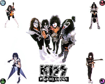 Kiss, makeup, guitars, heavy, rock and roll, band, rock HD wallpaper